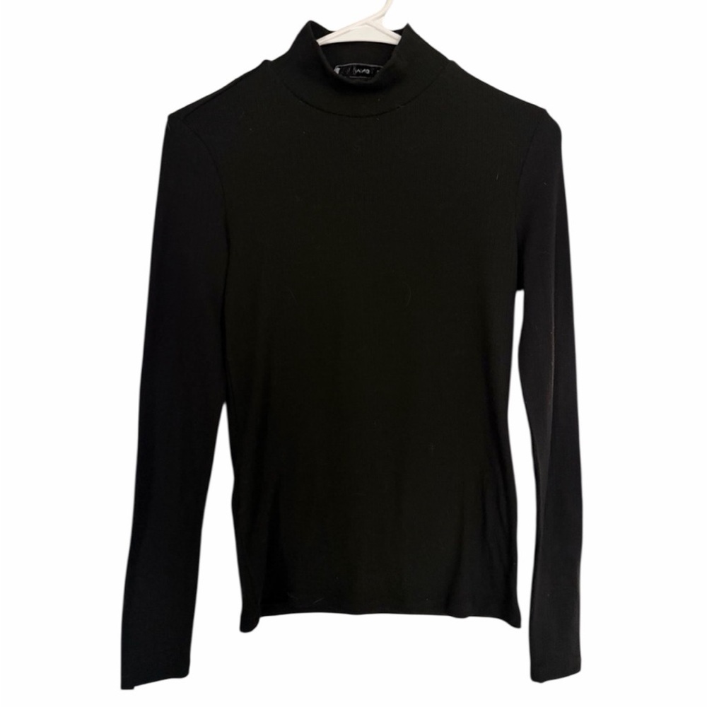 MNG Women’s Black Turtleneck Top - Size Small - Pre-Loved - PTP 15”